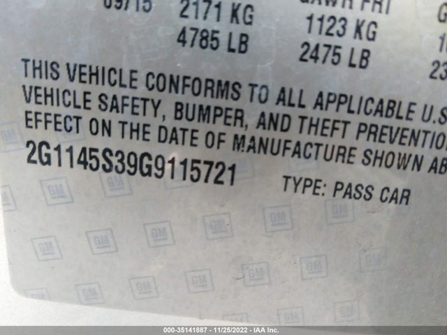 Chevrolet IMPALA LTZ 2016 2G1145S39G9115721 Image 10
