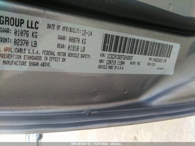 Dodge Dart Limited 2015 1C3CDFCB2FD242697 Image 9