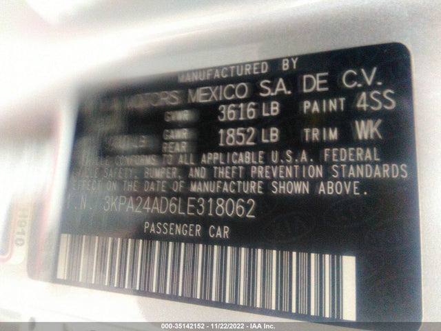 2020 Kia Rio, VIN: 3KPA24AD6LE318062