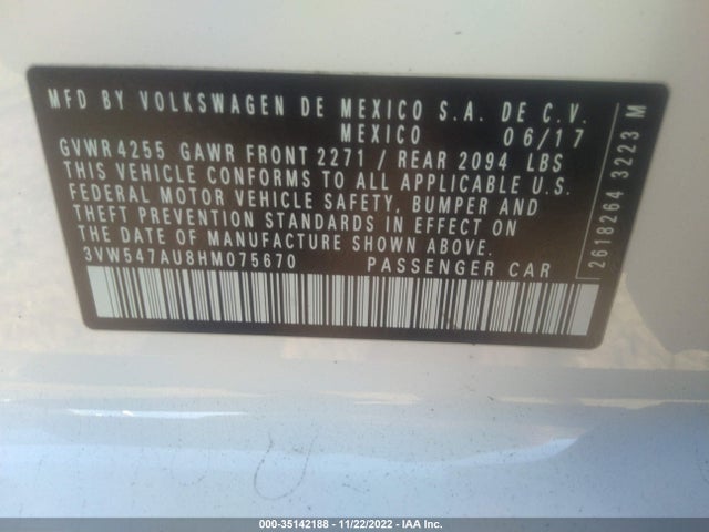 2017 Volkswagen Golf GTI, VIN: 3VW547AU8HM075670