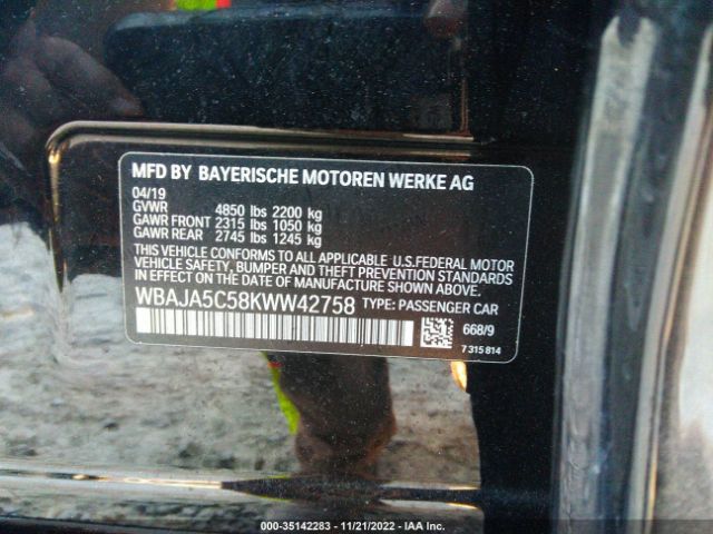 WBAJA5C58KWW42758 BMW 5 Series 530i