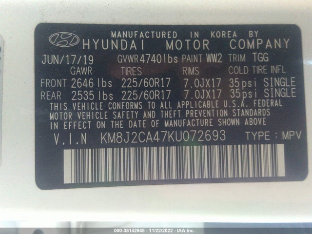 Hyundai TUCSON SE 2019 KM8J2CA47KU072693 Image 9