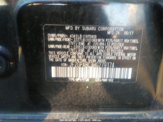 JF2GPABC3HG279374 Subaru Crosstrek Premium