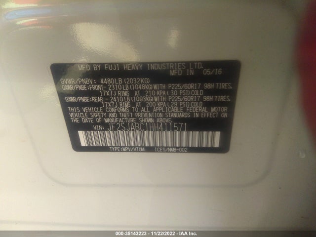 2017 Subaru Forester, VIN: JF2SJABC1HH411571