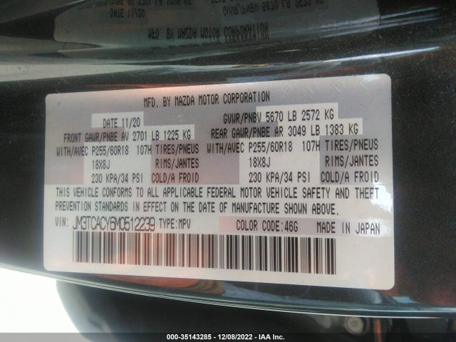 2021 Mazda CX-9, VIN: JM3TCACY6M0512239