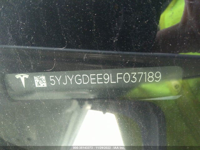 2020 Tesla Model Y, VIN: 5YJYGDEE9LF037189
