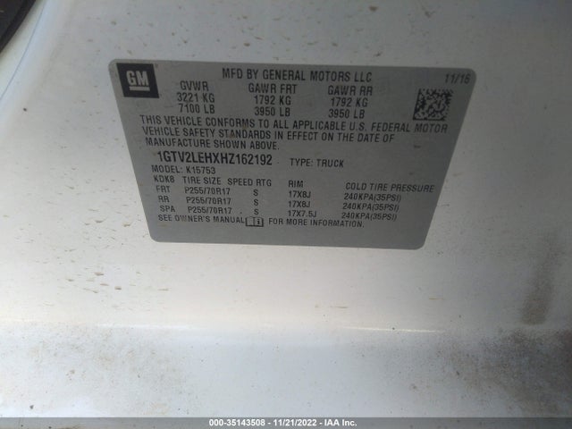 GMC SIERRA 1500 2017 1GTV2LEHXHZ162192 Image 15