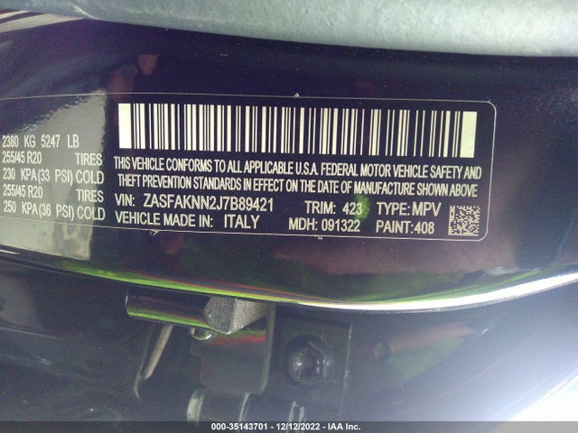 ZASFAKNN2J7B89421 Alfa Romeo Stelvio Ti Sport