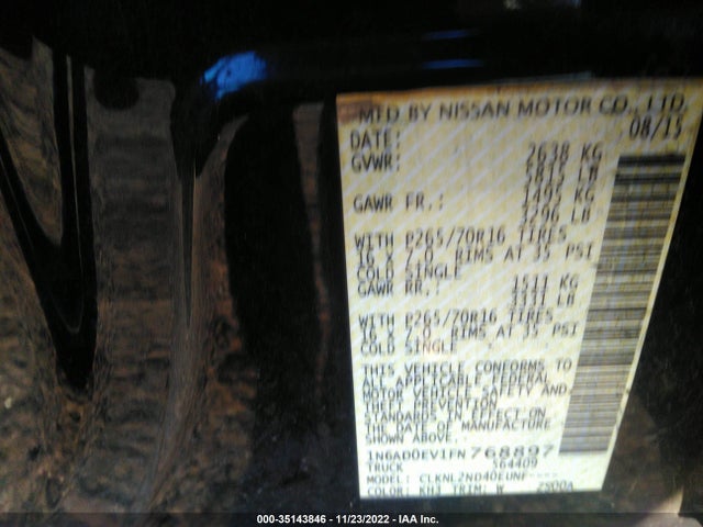 2015 Nissan Frontier, VIN: 1N6AD0EV1FN768897