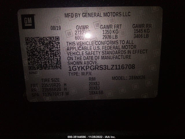 2020 Cadillac XT6, VIN: 1GYKPGRS3LZ116708