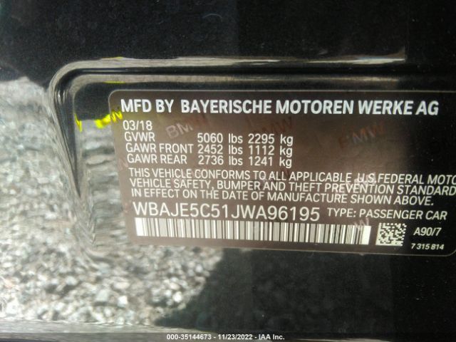 WBAJE5C51JWA96195 BMW 5 Series 540i