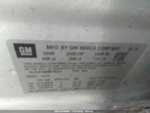 2016 BUICK ENCORE CONVENIENCE VIN: KL4CJFSB4GB716324