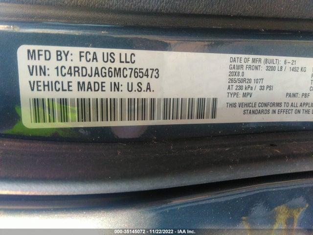 Dodge Durango Sxt Plus 2021 1C4RDJAG6MC765473 Image 9