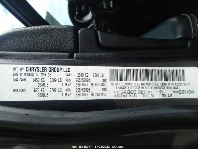 2014 JEEP GRAND CHEROKEE LIMITED VIN: 1C4RJEBG3EC173819