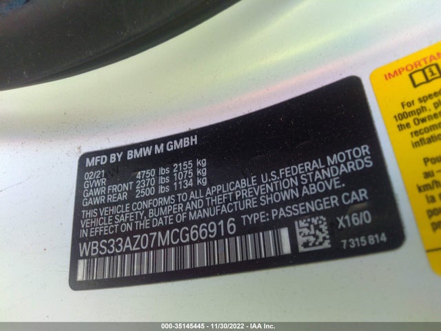 BMW M4 Competition 2021 аукцион фото