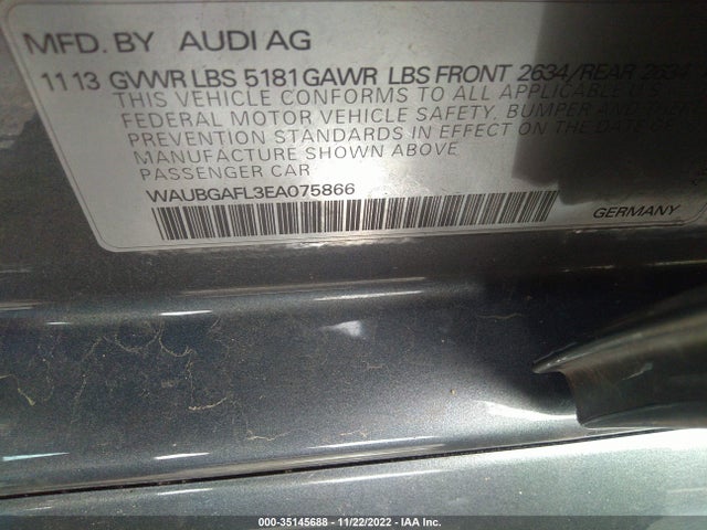 WAUBGAFL3EA075866 Audi S4 Premium Plus