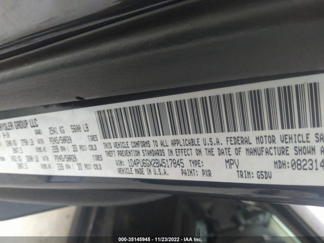 2011 DODGE NITRO DETONATOR VIN: 1D4PU6GX2BW517845