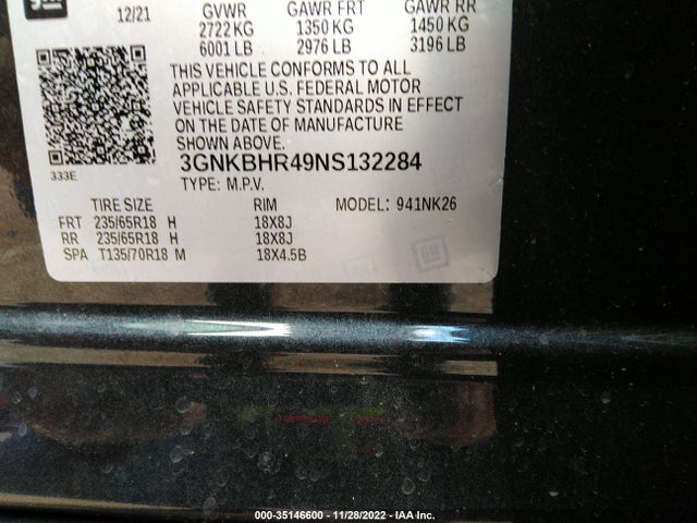 2022 Chevrolet Blazer, VIN: 3GNKBHR49NS132284