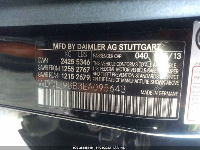 2014 Mercedes-Benz CLS-Class, VIN: WDDLJ9BB3EA095643