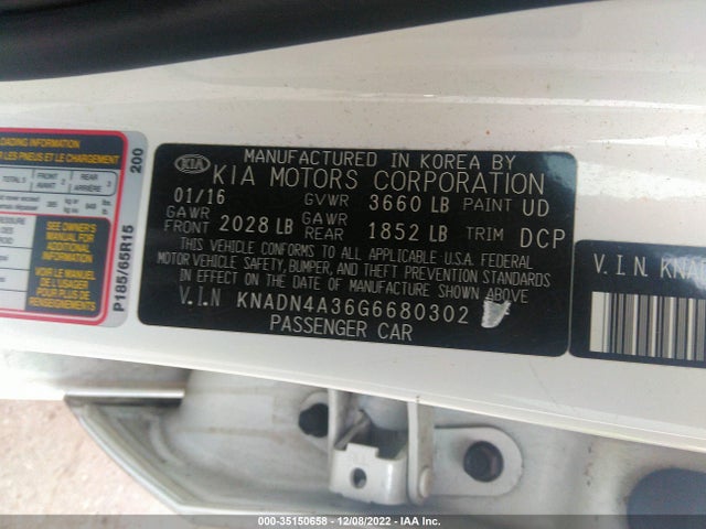 2016 Kia Rio, VIN: KNADN4A36G6680302