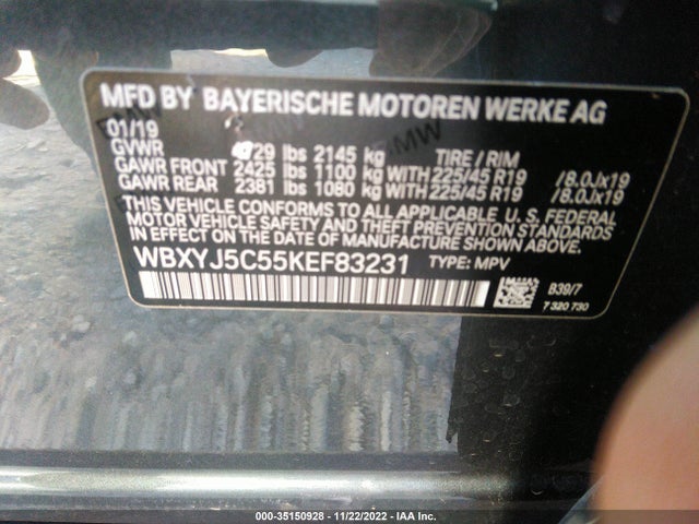 2019 BMW X2, VIN: WBXYJ5C55KEF83231