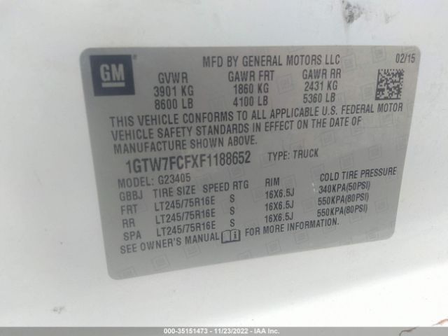 1GTW7FCFXF1188652 GMC SAVANA CARGO VAN