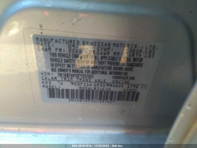 Nissan SENTRA SR 2016 3N1AB7AP3GY337607 Image 9
