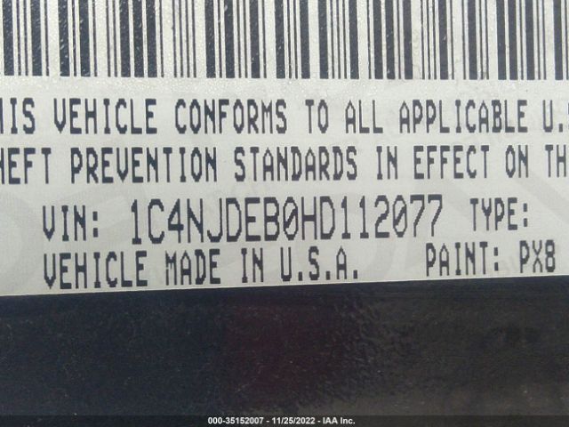 1C4NJDEB0HD112077 Jeep Compass Latitude