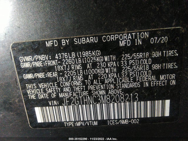 2021 Subaru Crosstrek, VIN: JF2GTHNC3M8208213