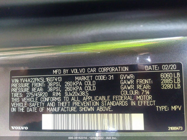 Volvo Xc90 Momentum 2020 YV4A22PK5L1607413 Image 9