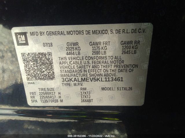 3GKALMEV5KL113461 GMC Terrain Sle