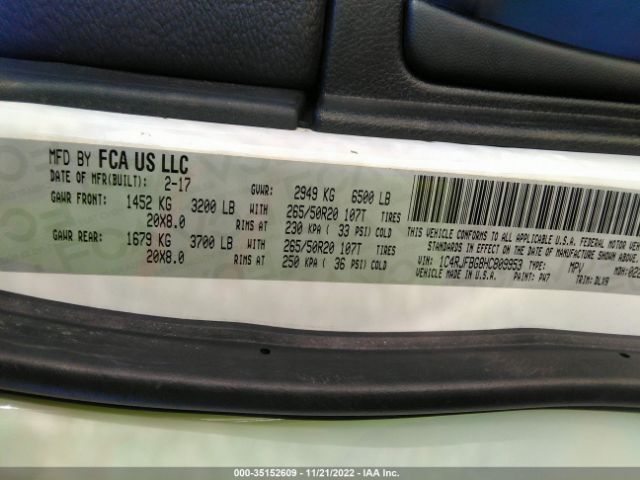 1C4RJFBG8HC809953 Jeep Grand Cherokee Limited