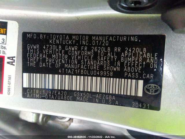 2020 Toyota Avalon, VIN: 4T1AZ1FB0LU049958