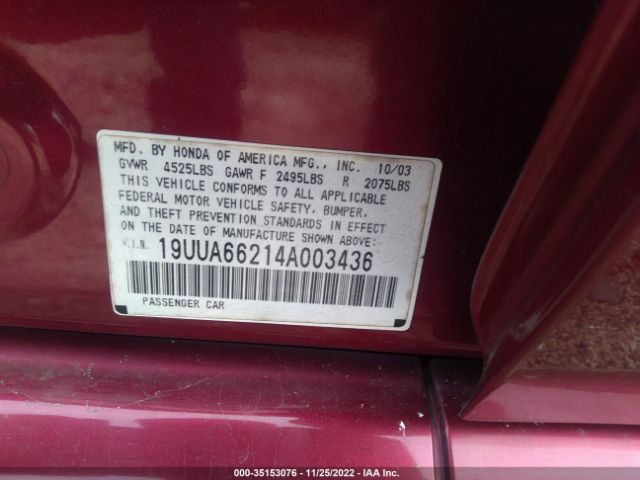 19UUA66214A003436 Acura TL