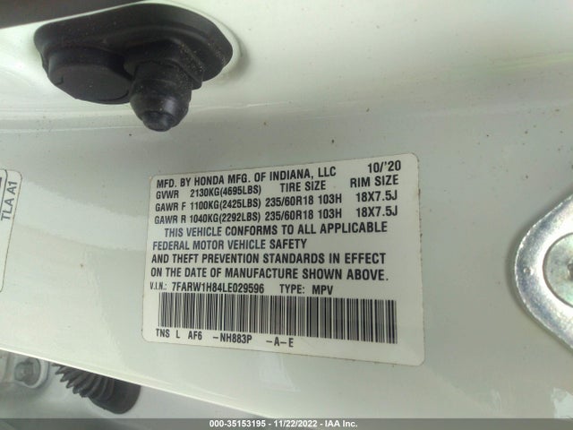 Honda Cr-v Ex-l 2020 7FARW1H84LE029596 Image 9