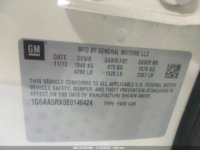 2014 Cadillac ATS, VIN: 1G6AA5RX0E0146424