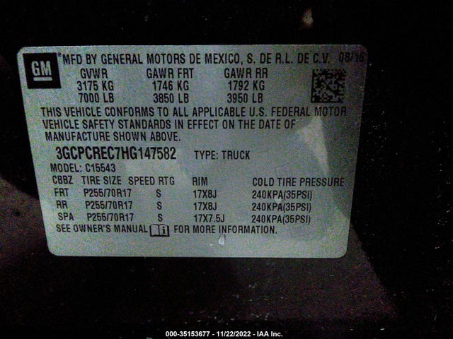 Chevrolet Silverado 1500 Lt 2017 3GCPCREC7HG147582 Image 10