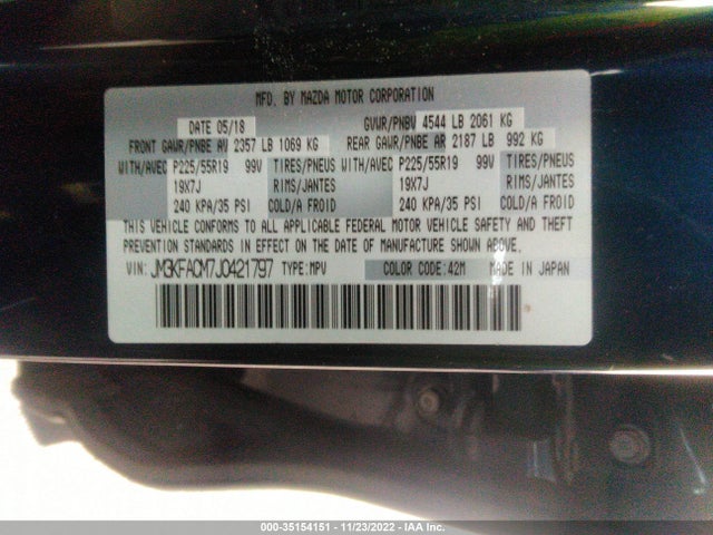 2018 Mazda CX-5, VIN: JM3KFACM7J0421797