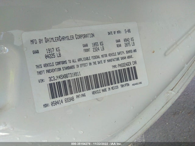 Chrysler Pt Cruiser 2006 3C3JY45X86T310911 Image 10