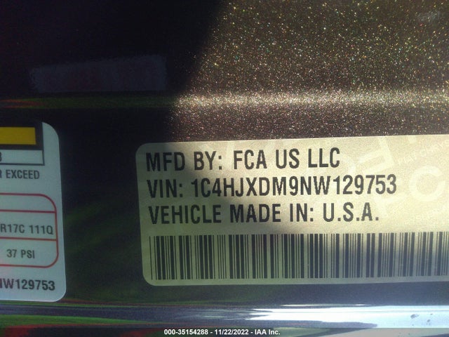 2022 Jeep Wrangler, VIN: 1C4HJXDM9NW129753