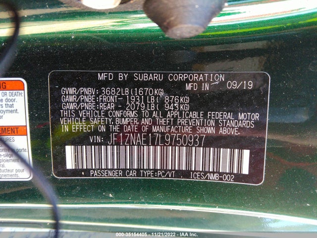 2020 Toyota 86, VIN: JF1ZNAE17L9750937