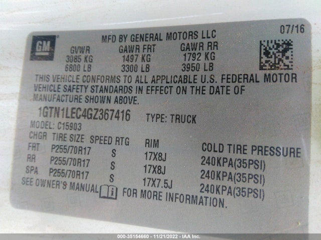 GMC SIERRA 1500 2016 1GTN1LEC4GZ367416 Image 9