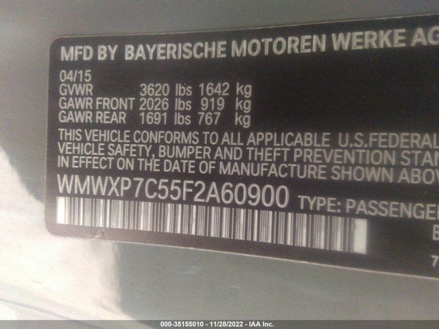 WMWXP7C55F2A60900 Mini Cooper Hardtop S