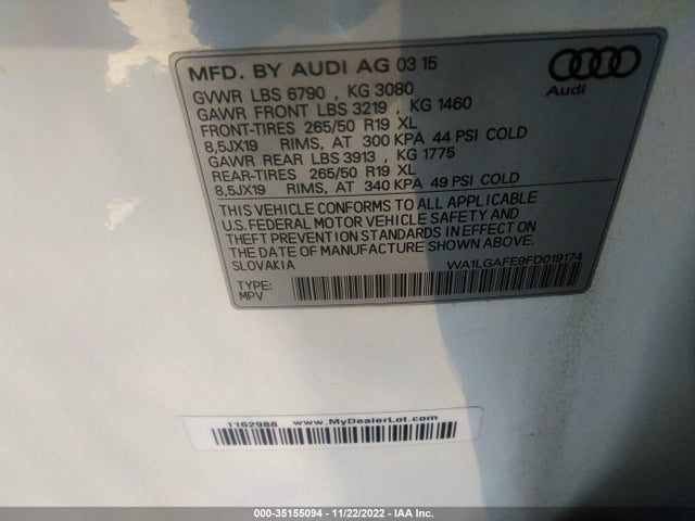 WA1LGAFE9FD019174 Audi Q7 3.0t Premium Plus