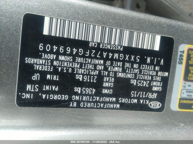 5XXGM4A72FG469409 KIA Optima Lx