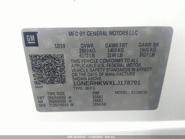 2020 Chevrolet Traverse, VIN: 1GNERHKWXLJ178791