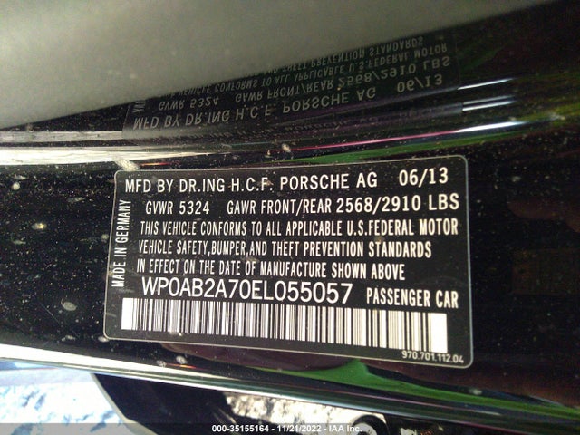 2014 Porsche Panamera, VIN: WP0AB2A70EL055057