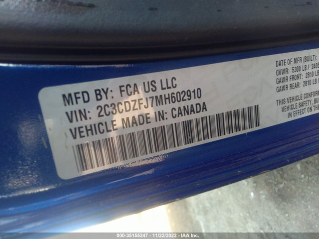 Dodge Challenger R/t Scat Pack 2021 2C3CDZFJ7MH602910 Image 9