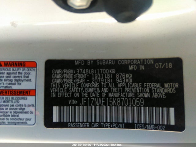 2019 Toyota 86, VIN: JF1ZNAE15K8701059