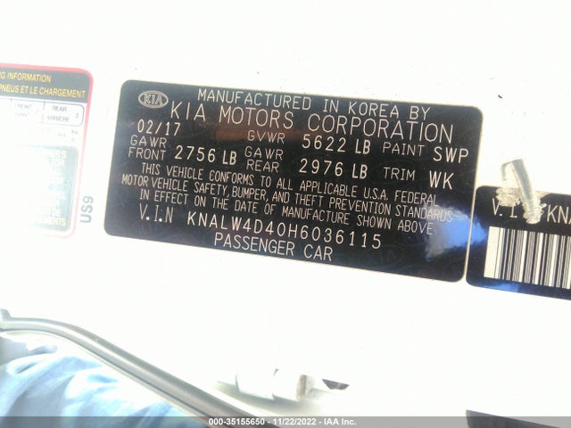 2017 Kia K900, VIN: KNALW4D40H6036115